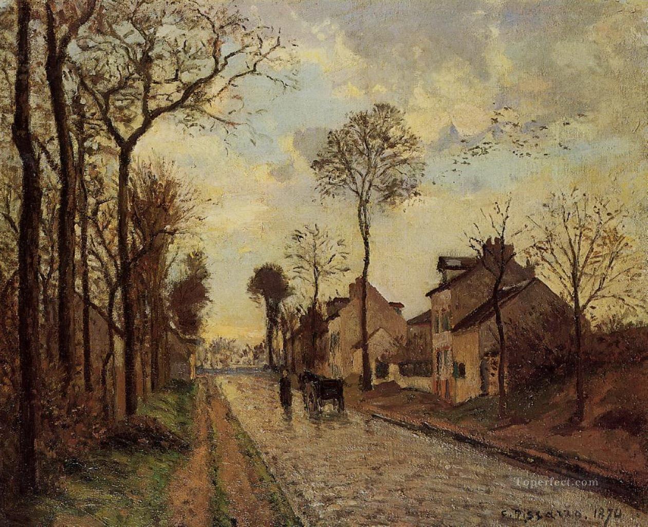 the louveciennes road 1870 Camille Pissarro Oil Paintings